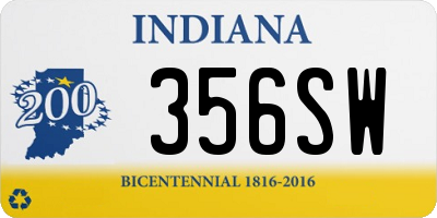 IN license plate 356SW