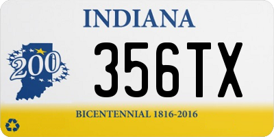 IN license plate 356TX