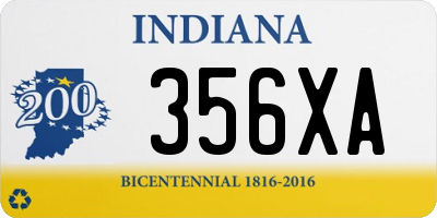 IN license plate 356XA