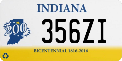 IN license plate 356ZI