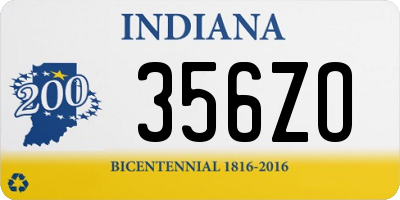 IN license plate 356ZO