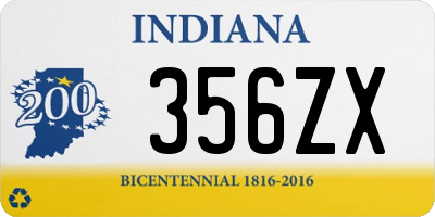 IN license plate 356ZX