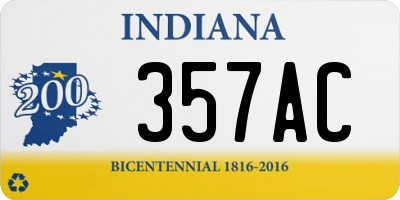 IN license plate 357AC