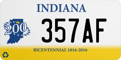 IN license plate 357AF