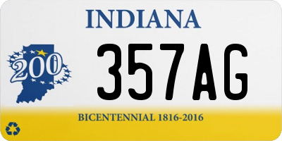 IN license plate 357AG