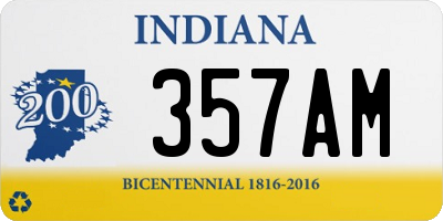 IN license plate 357AM