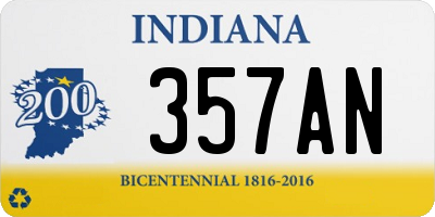 IN license plate 357AN