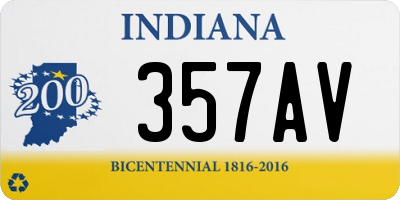 IN license plate 357AV