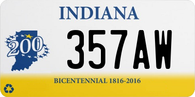 IN license plate 357AW