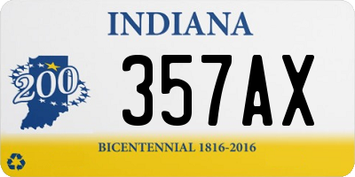 IN license plate 357AX