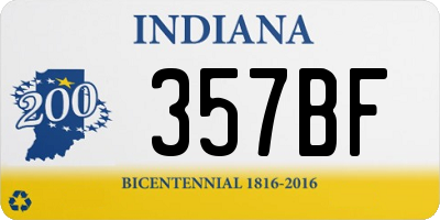 IN license plate 357BF