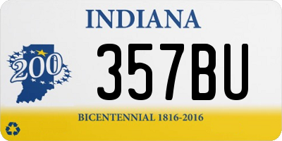 IN license plate 357BU