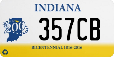 IN license plate 357CB