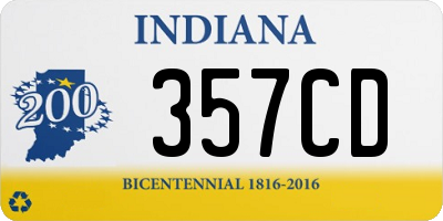 IN license plate 357CD