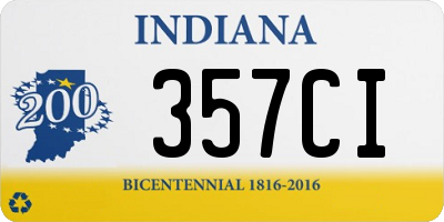 IN license plate 357CI