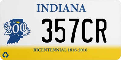 IN license plate 357CR