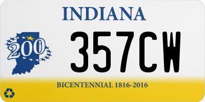 IN license plate 357CW