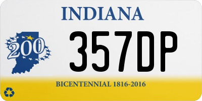 IN license plate 357DP