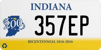 IN license plate 357EP