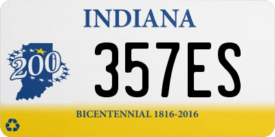 IN license plate 357ES