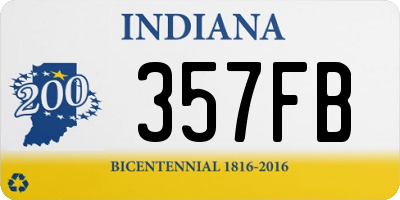 IN license plate 357FB