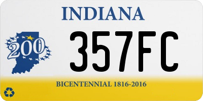 IN license plate 357FC