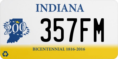 IN license plate 357FM