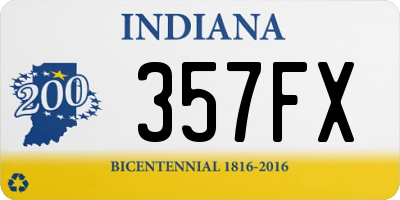 IN license plate 357FX