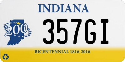 IN license plate 357GI