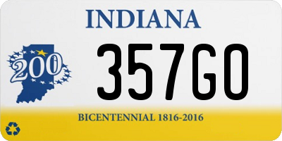 IN license plate 357GO