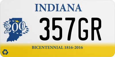 IN license plate 357GR