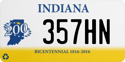 IN license plate 357HN