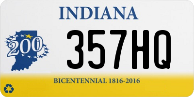 IN license plate 357HQ