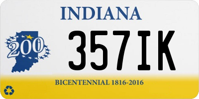 IN license plate 357IK