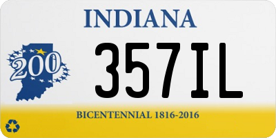 IN license plate 357IL