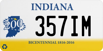 IN license plate 357IM