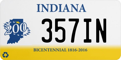 IN license plate 357IN