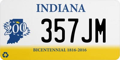 IN license plate 357JM