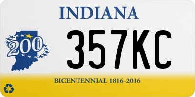 IN license plate 357KC