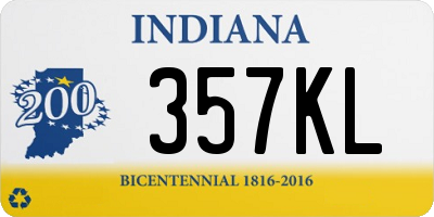 IN license plate 357KL