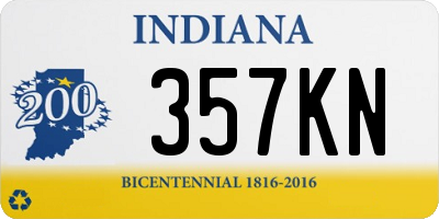 IN license plate 357KN