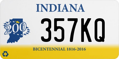 IN license plate 357KQ