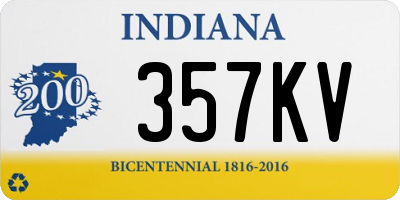 IN license plate 357KV