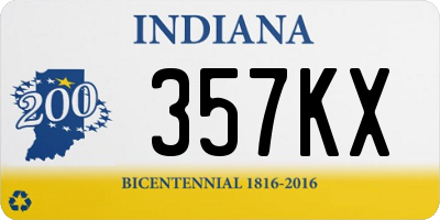 IN license plate 357KX