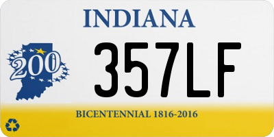 IN license plate 357LF