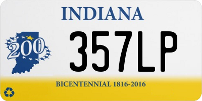 IN license plate 357LP