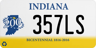 IN license plate 357LS