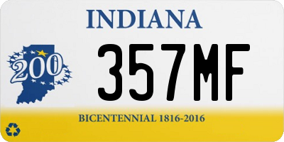 IN license plate 357MF