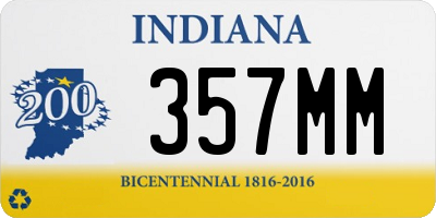 IN license plate 357MM