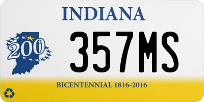 IN license plate 357MS